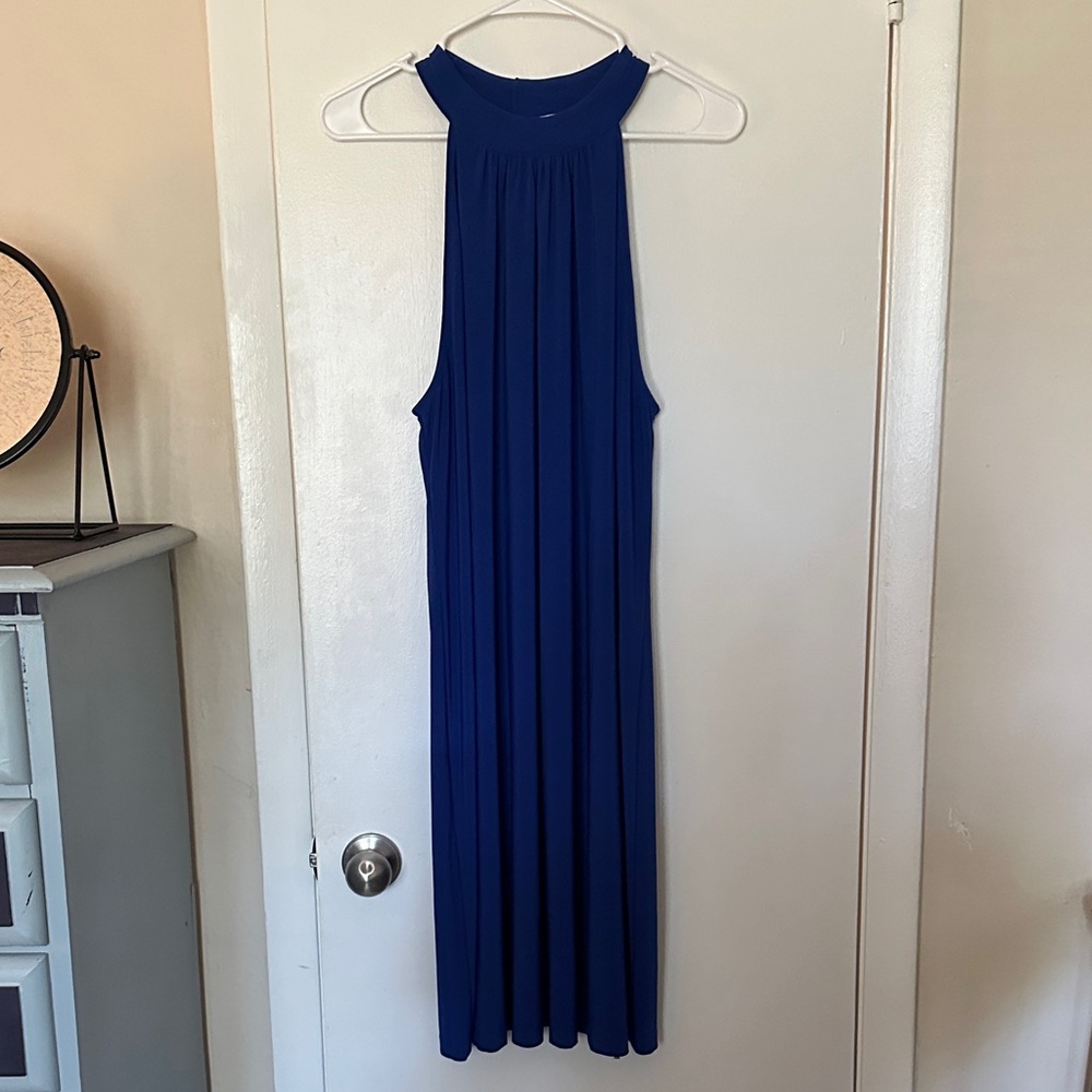 Nine West Deep Blue Sleeveless Backless Dress